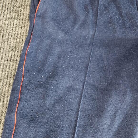 Vintage Nike Pants Mens MEDIUM Navy Fleece Track Sweatpants Zip Hem 90s - Picture 6 of 16